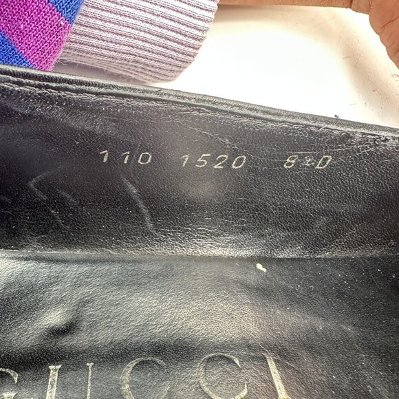 Gucci Men Size UK 8.5D US 9  Black Leather Canvas Slip On Penny Loafer Shoes - Picture 12 of 12